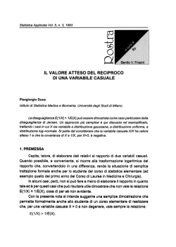 Il valore atteso del reciproco di una variabile