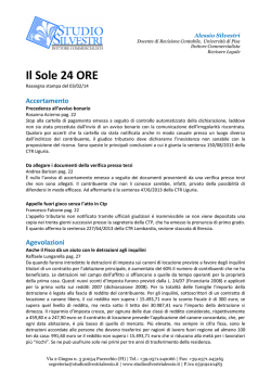Il Sole 24 ORE - Studio Silvestri Alessio