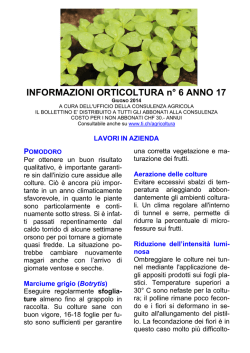 Informazioni orticoltura no. 06/2014