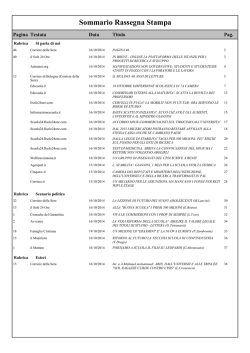 Sommario Rassegna Stampa