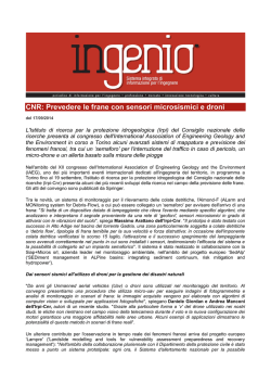 CNR: Prevedere le frane con sensori microsismici e