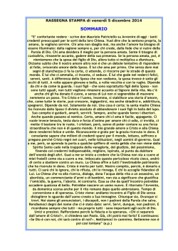 Rassegna stampa 5 dicembre 2014
