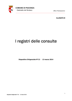 I registri delle consulte