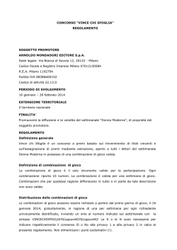 CONCORSO &ldquo;VINCE CHI SFOGLIA