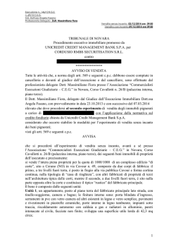 Avviso di vendita - Vendite Giudiziali