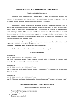 Laboratorio sulla sonorizzazione del cinema muto