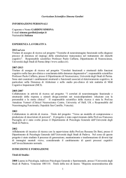 Curriculum Vitae - Simona Gardini Home Page