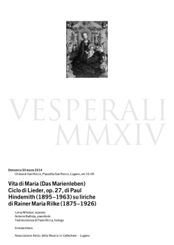 Vita di Maria (Das Marienleben) Ciclo di Lieder, op. 27, di