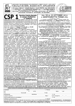 dal 20 al 23 ottobre a montegrotto terme - Accademia Cranio