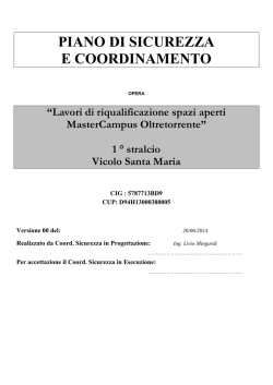 Piano della sicurezza e coordinamento