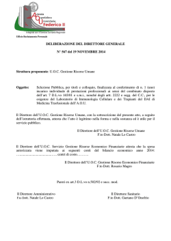 selezione pubblica, per titoli e colloquio, finalizzata al conferimento
