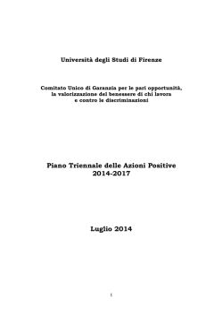 Piano Triennale delle Azioni Positive 2014