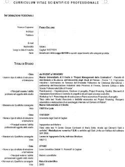 C Vitae Gillone Fabio - Universit&agrave; degli studi di Cagliari.