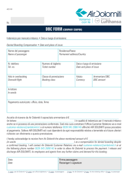 DBC form - Air Dolomiti