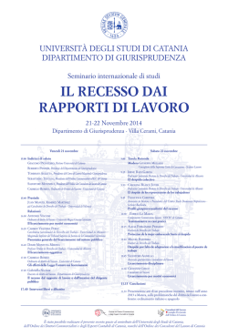 il recesso dai rapporti di lavoro - Ordine dei Dottori Commercialisti e