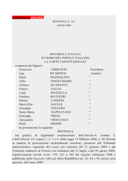 sentenza 151 2009