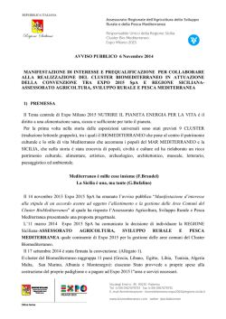 Avviso pubblico manifestazione di interesse Cluster
