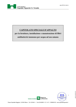 CSA filtri - Ospedale Niguarda Cà Granda