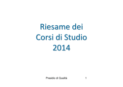 Riesame dei Corsi di Studio 2014 - Universit&agrave; degli Studi di Perugia