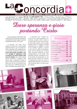 Dare speranza e gioia portando Cristo Dare speranza e gioia