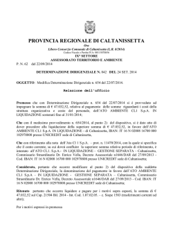 PROVINCIA REGIONALE DI CALTANISSETTA