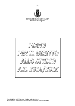 Piano per il diritto allo studio as 2014-2015