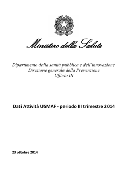 Attivit&agrave; USMAF III trimestre 2014
