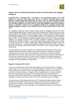 Iniziati i lavori di costruzione del primo centro di cernita svizzero per