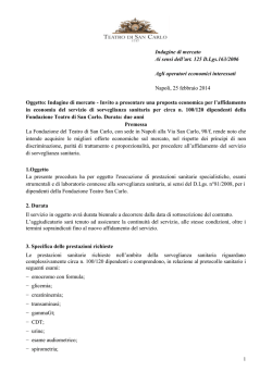 Indagine di mercato per il servizio di sorveglianza sanitaria