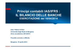 IL BILANCIO DELLE BANCHE - Universit&agrave; degli studi di Bergamo