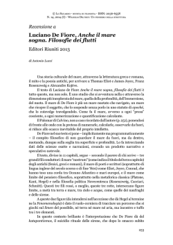 Luciano De Fiore, Anche il mare sogna. Filosofie dei flutti