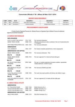 PROVVEDIMENTI DISCIPLINARI
