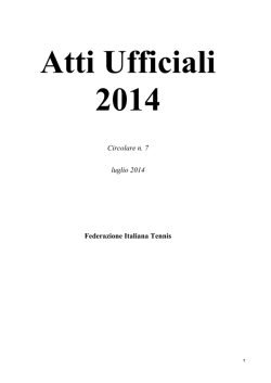 Atti Ufficiali - Federazione Italiana Tennis