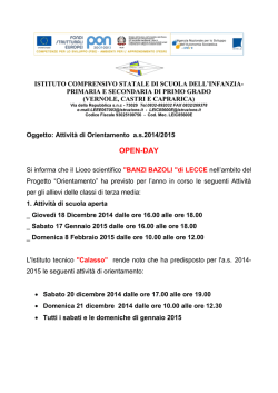 OPEN-DAY 2014/15 - istitutocomprensivovernole