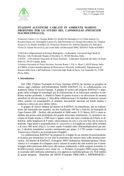 stazioni acustiche cablate in ambiente marino