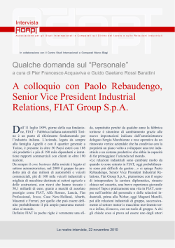 A colloquio con Paolo Rebaudengo, Senior Vice President