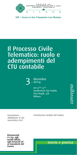 Il Processo Civile Telematico: ruolo e adempimenti del CTU contabile