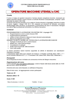 OPERATORE MACCHINE UTENSILI A CNC