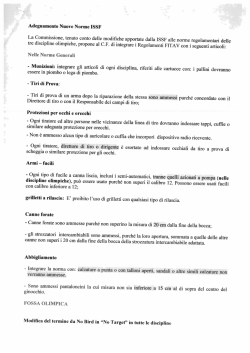 Adeguamento Nuove Norme ISSF La Commissione, tenuto conto
