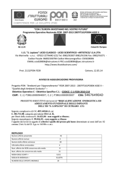 AVVISO AGGIUDICAZIONE GARA PON ASSE II
