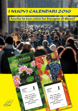 I NUOVI CALENDARI 2016