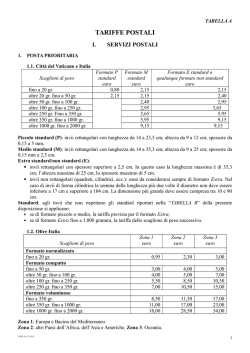 tariffe postali (in vigore dal 1-12-2014)