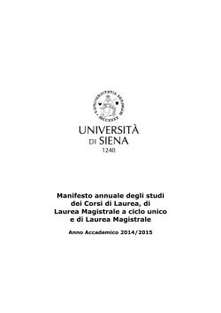 Manifesto annuale degli studi dei Corsi di Laurea, di Laurea