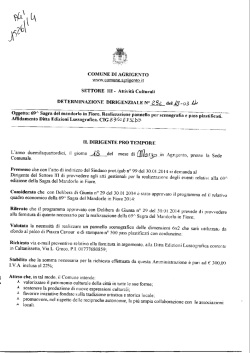 Attivit&agrave; Culturali DETERM INAZIONE DIRIGENZIALE N&deg;~~~ del jJ -03