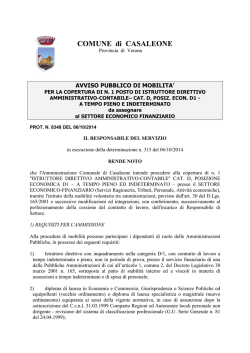 AVVISO PUBBLICO DI MOBILITA