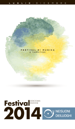 Festival - Nei suoni dei luoghi
