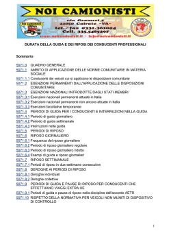 1 DURATA DELLA GUIDA E DEI RIPOSI DEI