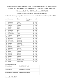 GRADUATORIA SCRITTI DdR PDTA XXX ciclo