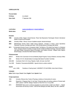 CURRICULUM VITAE ET STUDIORUM