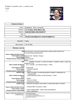 formato europeo per il curriculum vitae